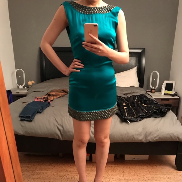 100%Silk Cocktail backless Dress - Picture 4 of 8